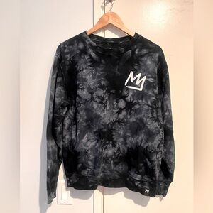 Mammoth sweatshirt in black and gray tie dye Medium